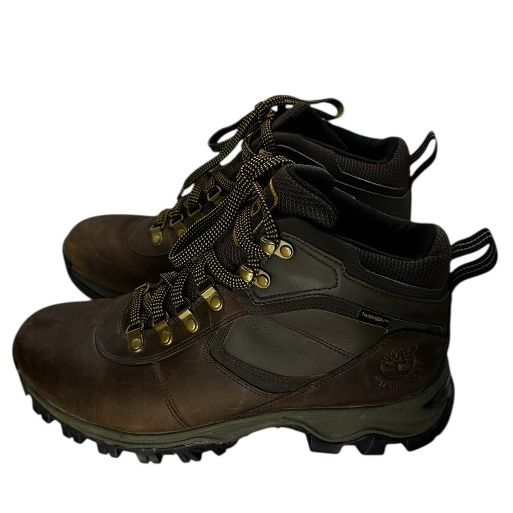 Timberland Madden Waterproof Mid Hiking Boots Men’s US 9 Brown Leather - Picture 2 of 9